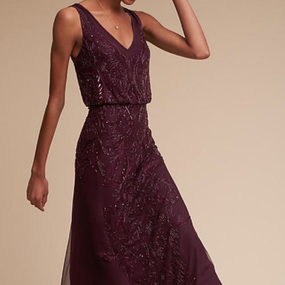 Adrianna Papell Aubrey floor length dress,Amethyst